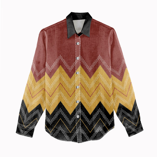 Kaokao Maori Tukutuku Inspired New Zealand Women Casual Shirt