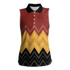 Kaokao Maori Tukutuku Inspired New Zealand Women Sleeveless Polo Shirt
