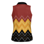 Kaokao Maori Tukutuku Inspired New Zealand Women Sleeveless Polo Shirt