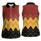 Kaokao Maori Tukutuku Inspired New Zealand Women Sleeveless Polo Shirt