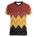 Kaokao Maori Tukutuku Inspired New Zealand Women V-Neck T-Shirt