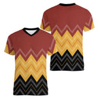 Kaokao Maori Tukutuku Inspired New Zealand Women V-Neck T-Shirt