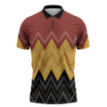 Kaokao Maori Tukutuku Inspired New Zealand Zipper Polo Shirt
