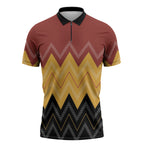 Kaokao Maori Tukutuku Inspired New Zealand Zipper Polo Shirt