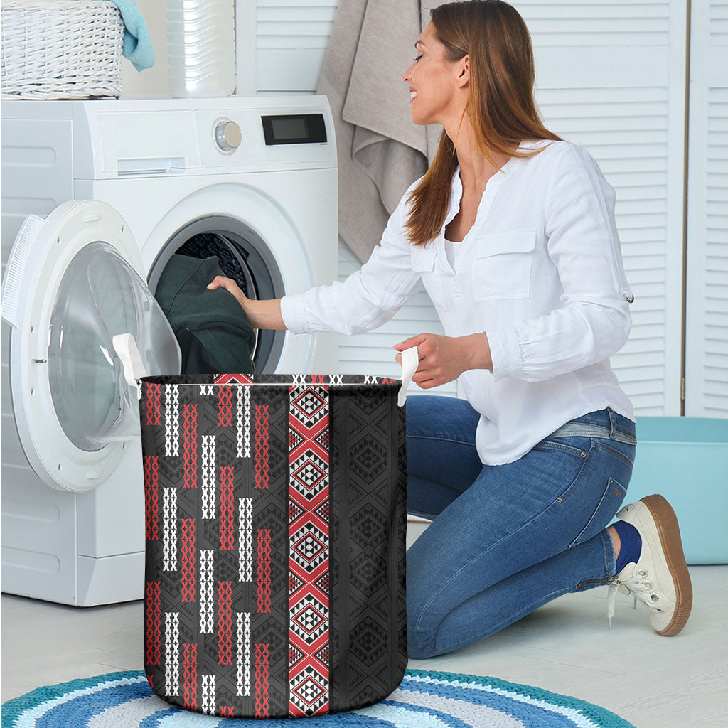 Roimata Toroa Maori Taniko Inspired New Zealand Laundry Basket