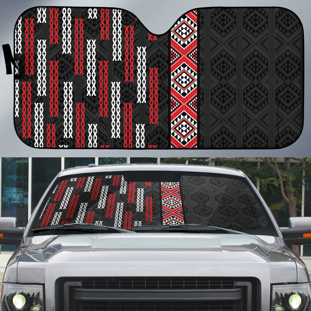Roimata Toroa Maori Taniko Inspired New Zealand Auto Sun Shade