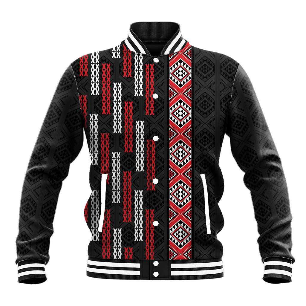 Roimata Toroa Maori Taniko Inspired New Zealand Baseball Jacket