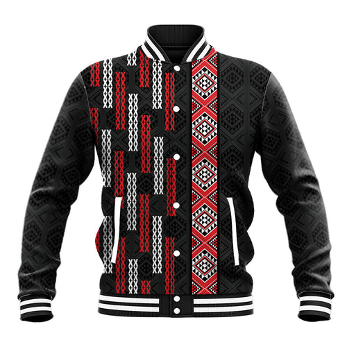 Roimata Toroa Maori Taniko Inspired New Zealand Baseball Jacket