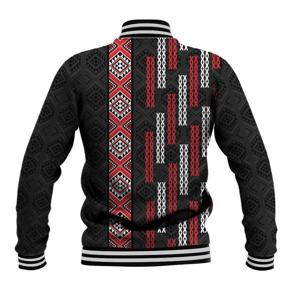 Roimata Toroa Maori Taniko Inspired New Zealand Baseball Jacket
