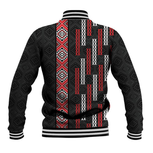 Roimata Toroa Maori Taniko Inspired New Zealand Baseball Jacket
