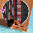 Roimata Toroa Maori Taniko Inspired New Zealand Beach Blanket