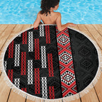 Roimata Toroa Maori Taniko Inspired New Zealand Beach Blanket