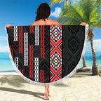 Roimata Toroa Maori Taniko Inspired New Zealand Beach Blanket