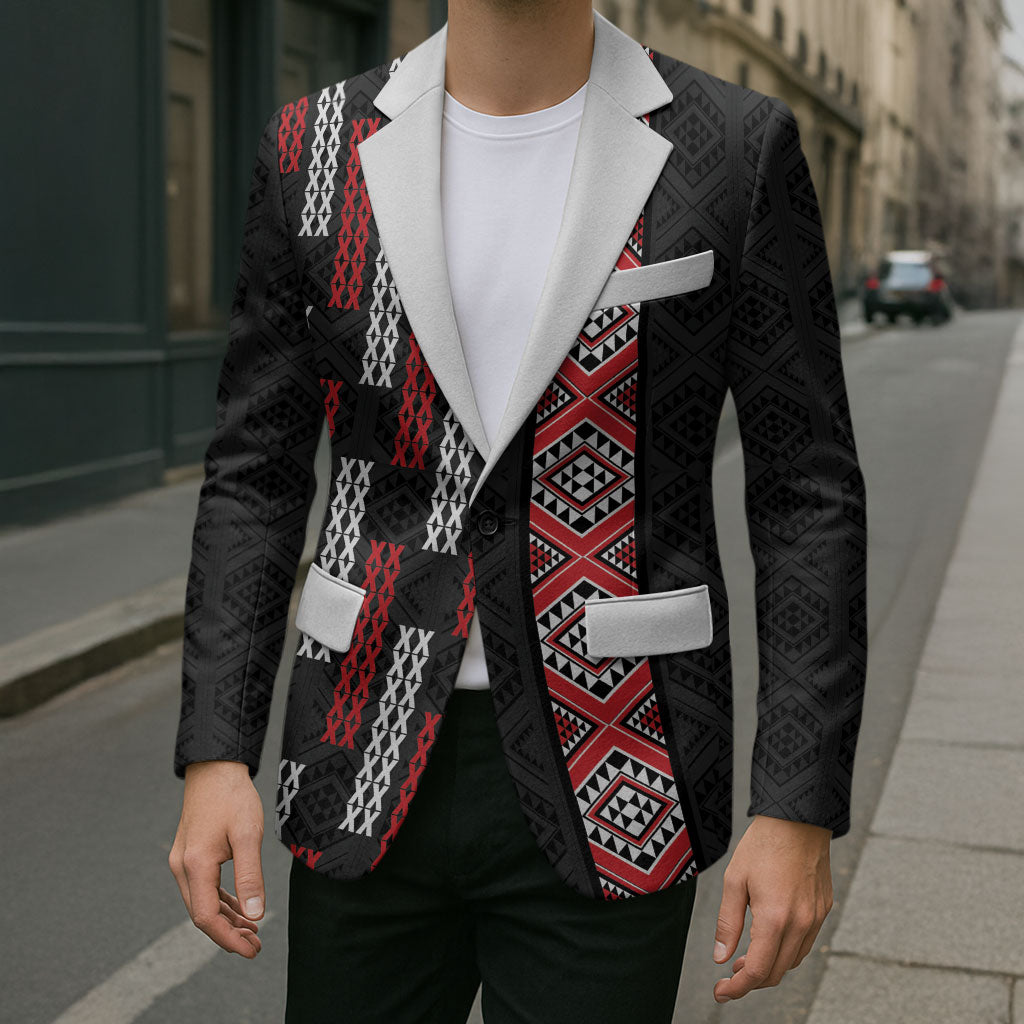 Roimata Toroa Maori Taniko Inspired New Zealand Blazer