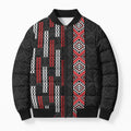 Roimata Toroa Maori Taniko Inspired New Zealand Bomber Puffer Jacket