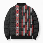 Roimata Toroa Maori Taniko Inspired New Zealand Bomber Puffer Jacket