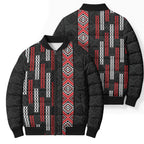 Roimata Toroa Maori Taniko Inspired New Zealand Bomber Puffer Jacket