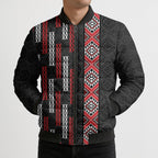 Roimata Toroa Maori Taniko Inspired New Zealand Bomber Puffer Jacket