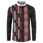 Roimata Toroa Maori Taniko Inspired New Zealand Button Sweatshirt