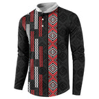Roimata Toroa Maori Taniko Inspired New Zealand Button Sweatshirt