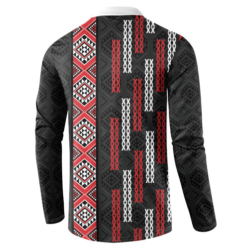 Roimata Toroa Maori Taniko Inspired New Zealand Button Sweatshirt