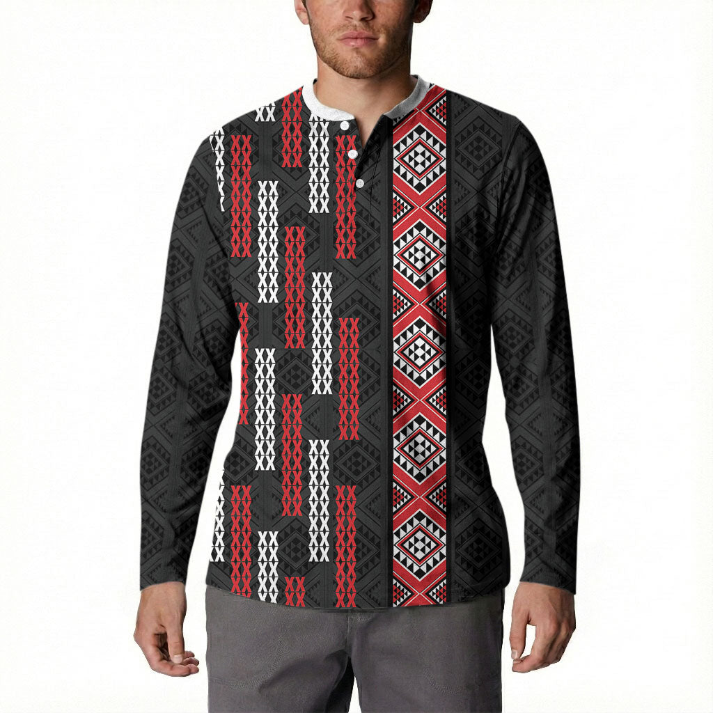 Roimata Toroa Maori Taniko Inspired New Zealand Button Sweatshirt