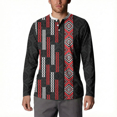 Roimata Toroa Maori Taniko Inspired New Zealand Button Sweatshirt