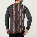 Roimata Toroa Maori Taniko Inspired New Zealand Button Sweatshirt