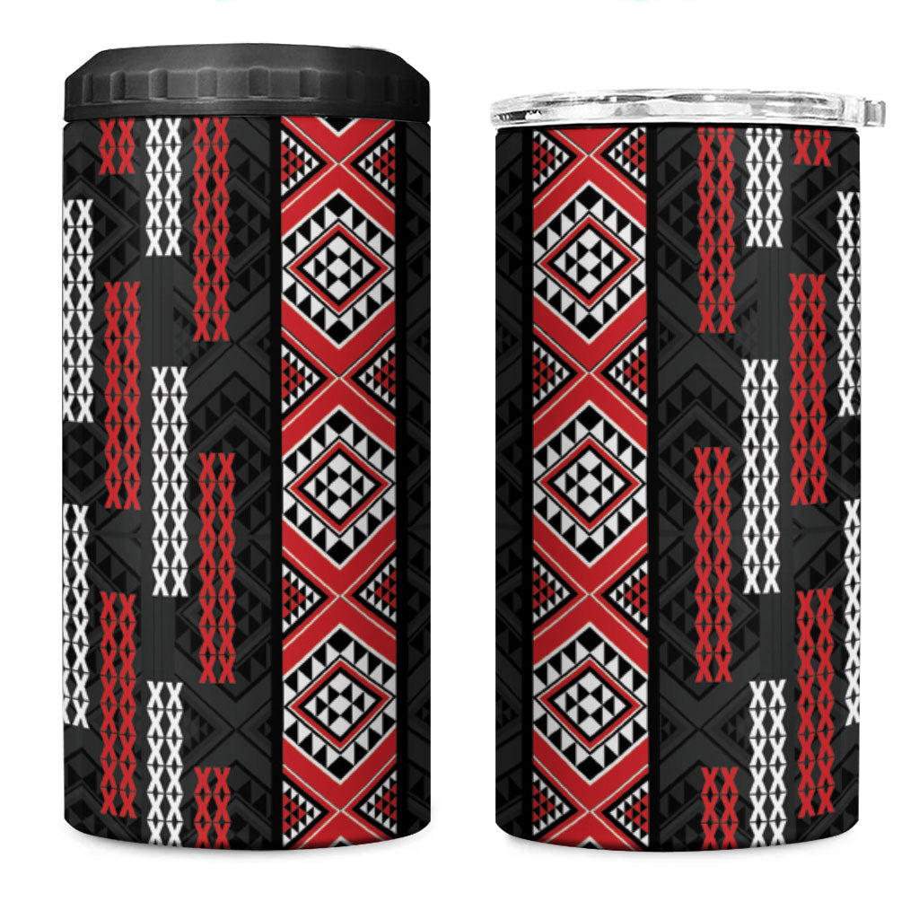 Roimata Toroa Maori Taniko Inspired New Zealand 4 in 1 Can Cooler Tumbler