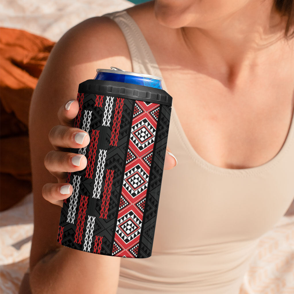 Roimata Toroa Maori Taniko Inspired New Zealand 4 in 1 Can Cooler Tumbler