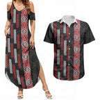 Roimata Toroa Maori Taniko Inspired New Zealand Couples Matching Summer Maxi Dress and Hawaiian Shirt