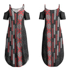 Roimata Toroa Maori Taniko Inspired New Zealand Couples Matching Summer Maxi Dress and Hawaiian Shirt
