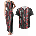 Roimata Toroa Maori Taniko Inspired New Zealand Couples Matching Tank Maxi Dress and Hawaiian Shirt