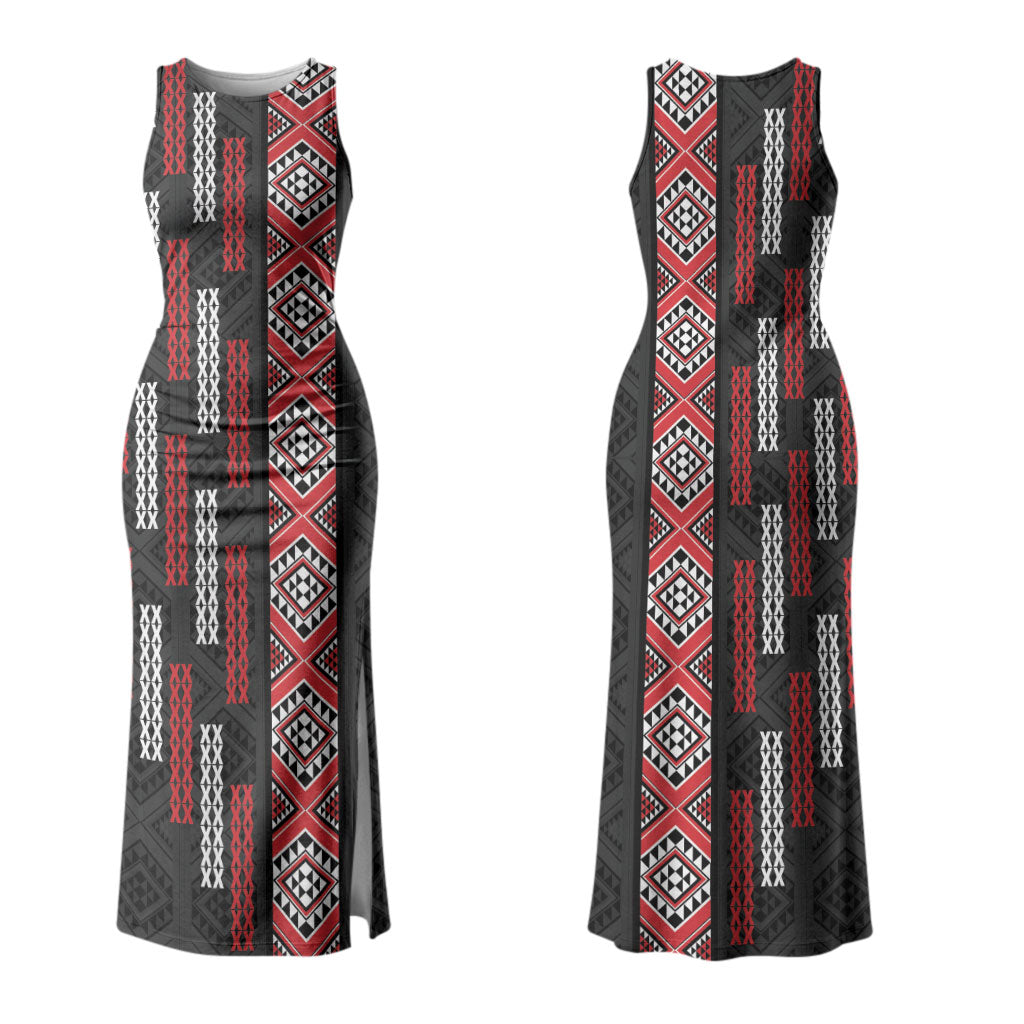 Roimata Toroa Maori Taniko Inspired New Zealand Couples Matching Tank Maxi Dress and Hawaiian Shirt