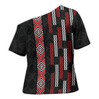 Roimata Toroa Maori Taniko Inspired New Zealand Cross Shoulder Shirt