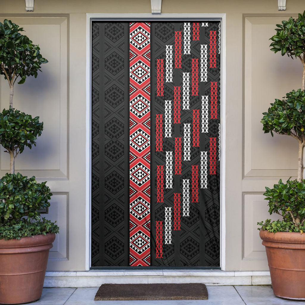 Roimata Toroa Maori Taniko Inspired New Zealand Door Cover