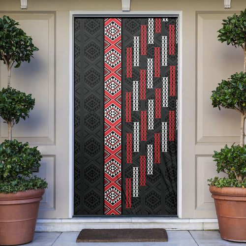 Roimata Toroa Maori Taniko Inspired New Zealand Door Cover