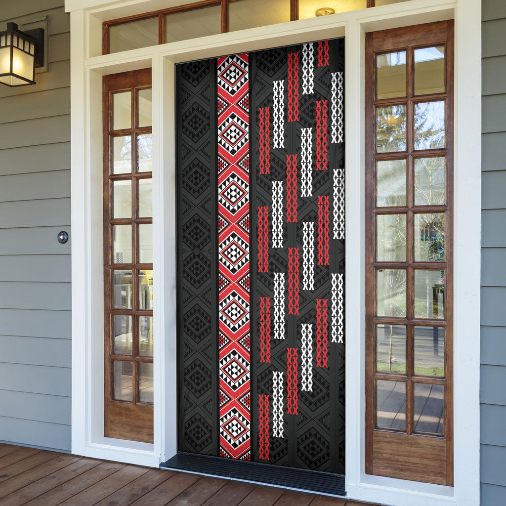 Roimata Toroa Maori Taniko Inspired New Zealand Door Cover