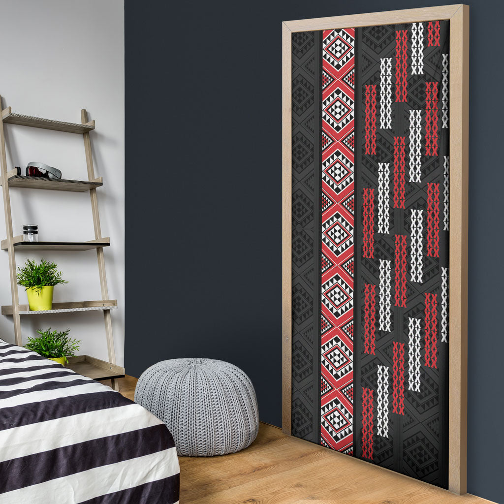 Roimata Toroa Maori Taniko Inspired New Zealand Door Cover