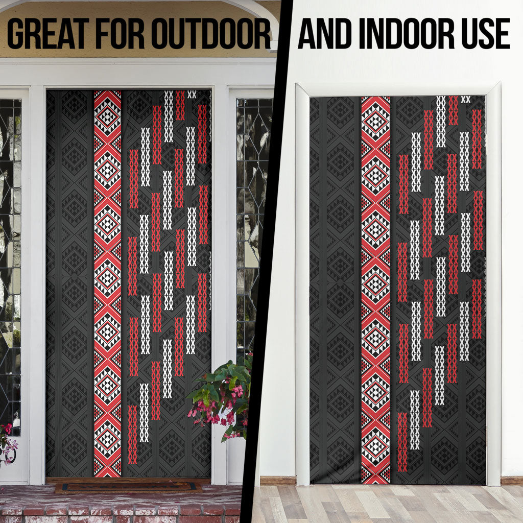 Roimata Toroa Maori Taniko Inspired New Zealand Door Cover