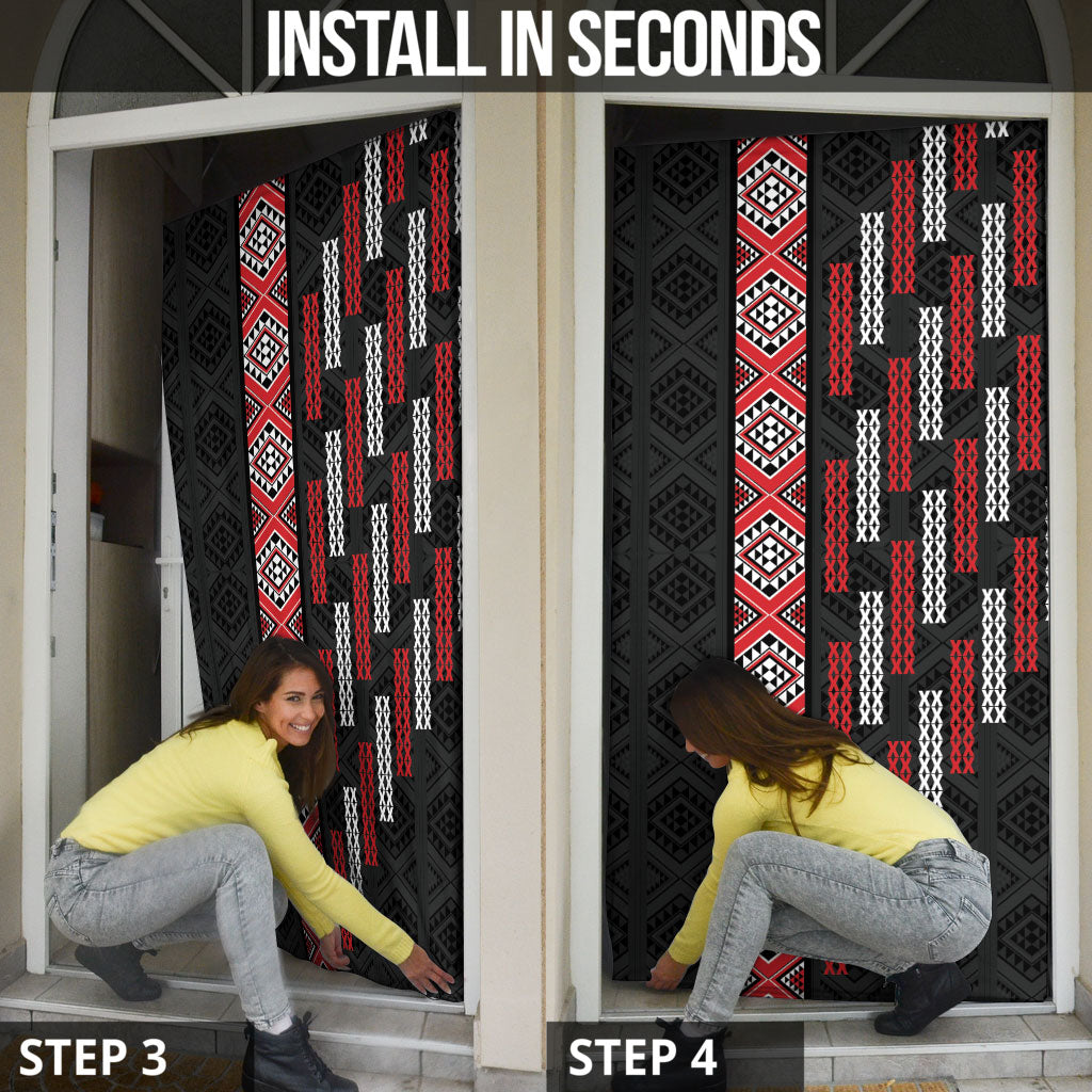 Roimata Toroa Maori Taniko Inspired New Zealand Door Cover