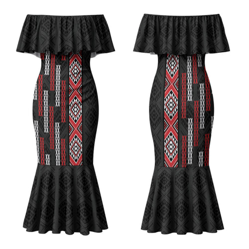 Roimata Toroa Maori Taniko Inspired New Zealand Family Matching Mermaid Dress and Hawaiian Shirt