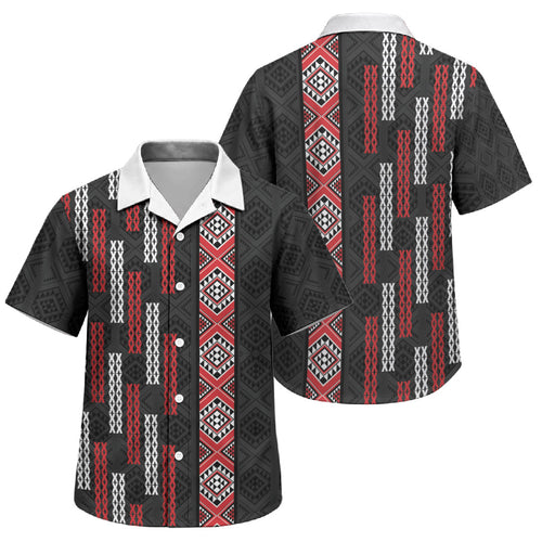 Roimata Toroa Maori Taniko Inspired New Zealand Family Matching Off Shoulder Short Dress and Hawaiian Shirt