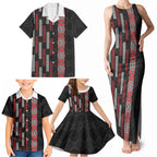 Roimata Toroa Maori Taniko Inspired New Zealand Family Matching Tank Maxi Dress and Hawaiian Shirt