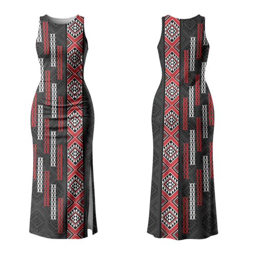 Roimata Toroa Maori Taniko Inspired New Zealand Family Matching Tank Maxi Dress and Hawaiian Shirt