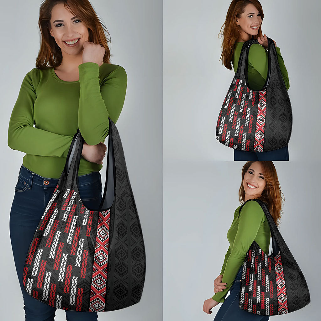 Roimata Toroa Maori Taniko Inspired New Zealand Grocery Bag