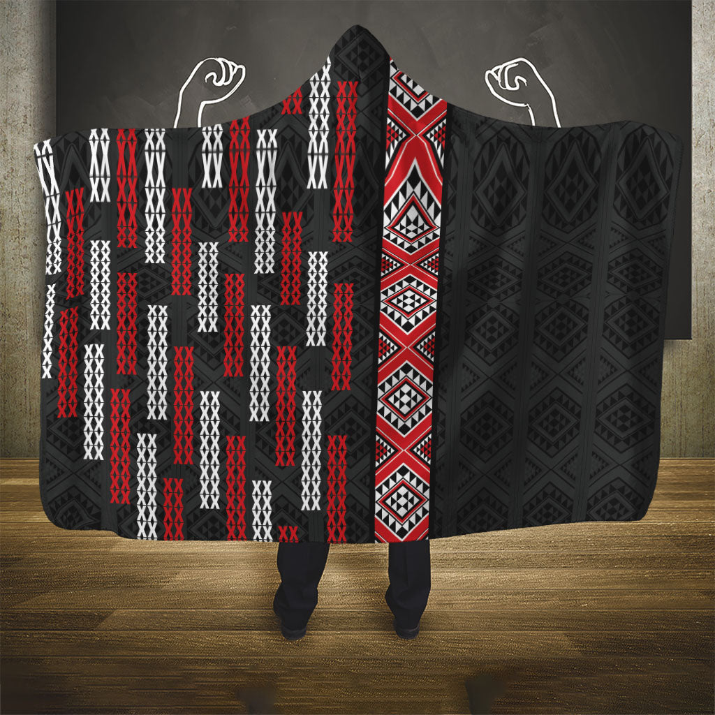 Roimata Toroa Maori Taniko Inspired New Zealand Hooded Blanket