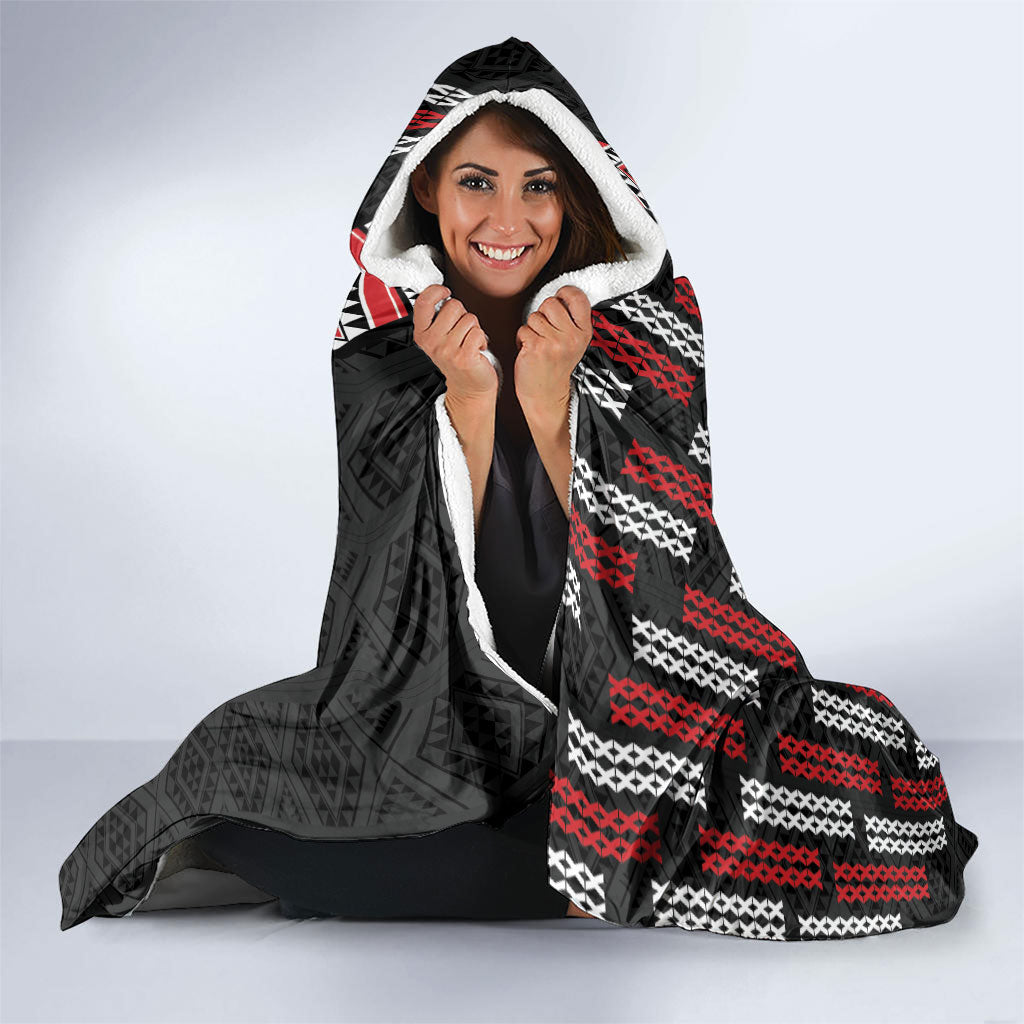 Roimata Toroa Maori Taniko Inspired New Zealand Hooded Blanket