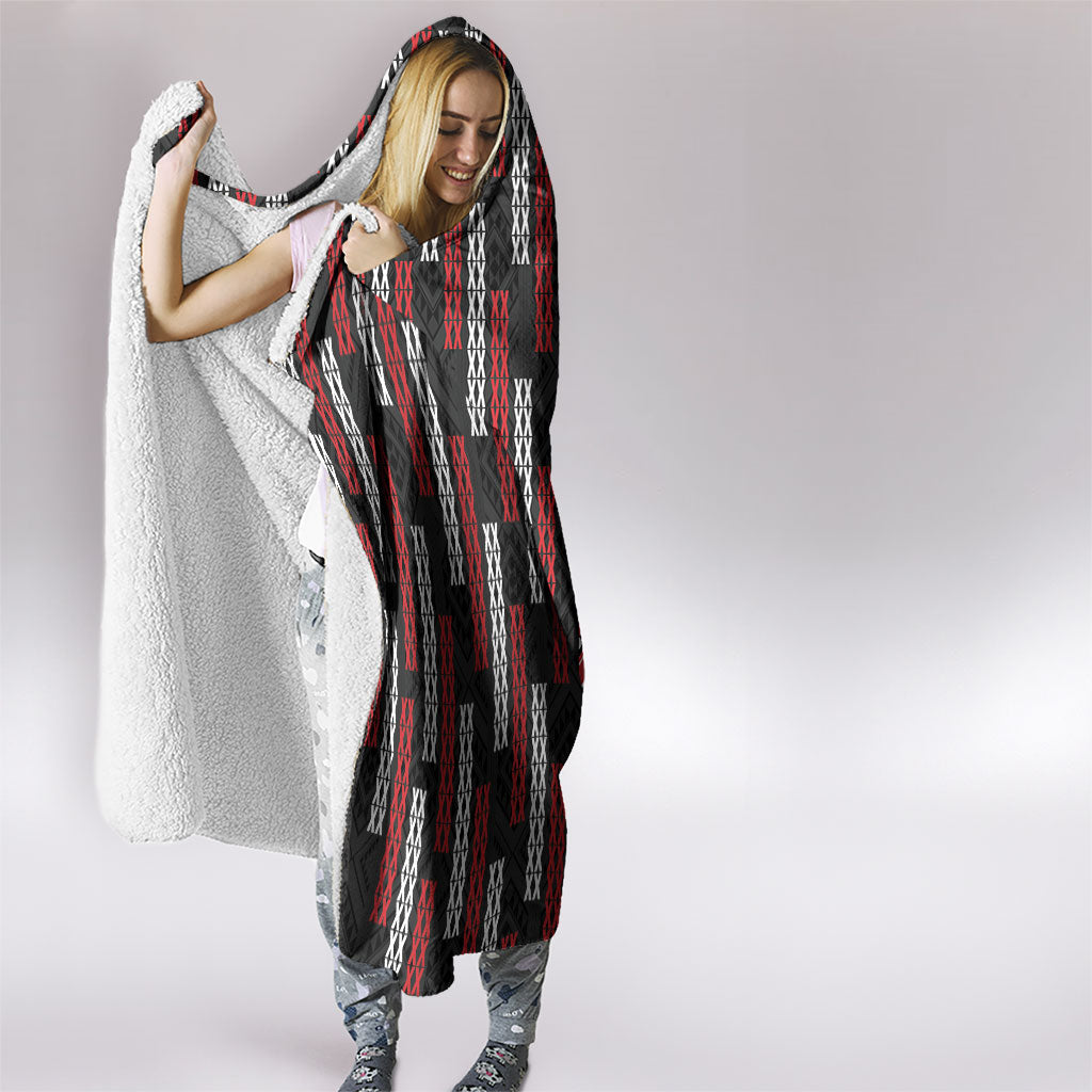 Roimata Toroa Maori Taniko Inspired New Zealand Hooded Blanket