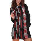 Roimata Toroa Maori Taniko Inspired New Zealand Hoodie Dress